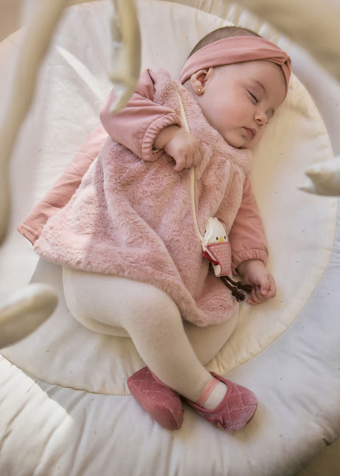 Vestido con bolsito y diadema recién nacida
