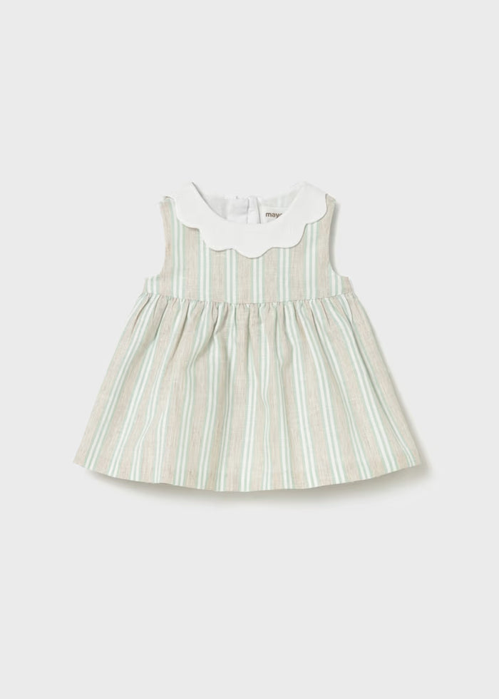 Vestido con lino rayas recién nacida
