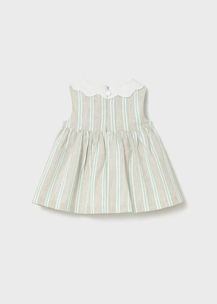 Vestido con lino rayas recién nacida