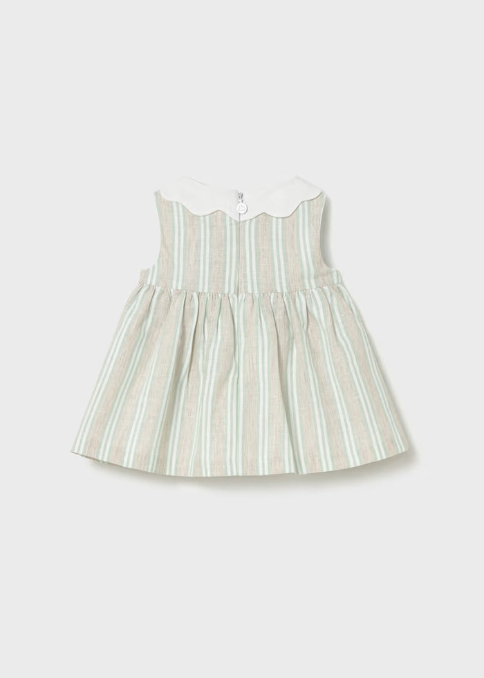 Vestido con lino rayas recién nacida