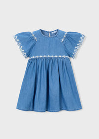 Vestido detalles bordados niña