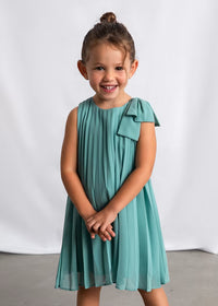 Vestido plisado lazo niña