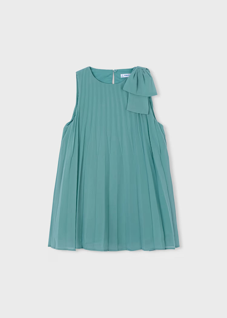 Vestido plisado lazo niña