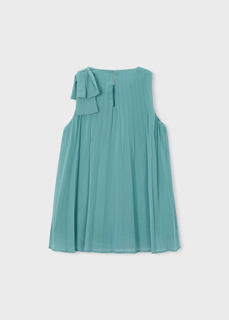 Vestido plisado lazo niña