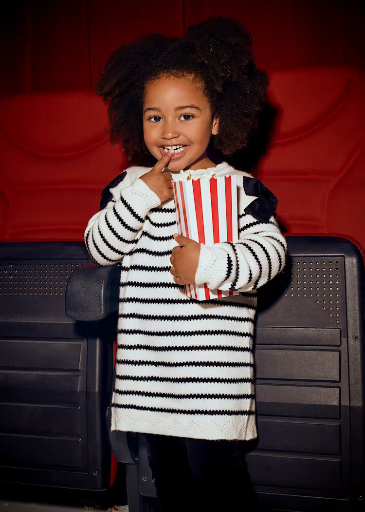 Vestido rayas lazo niña