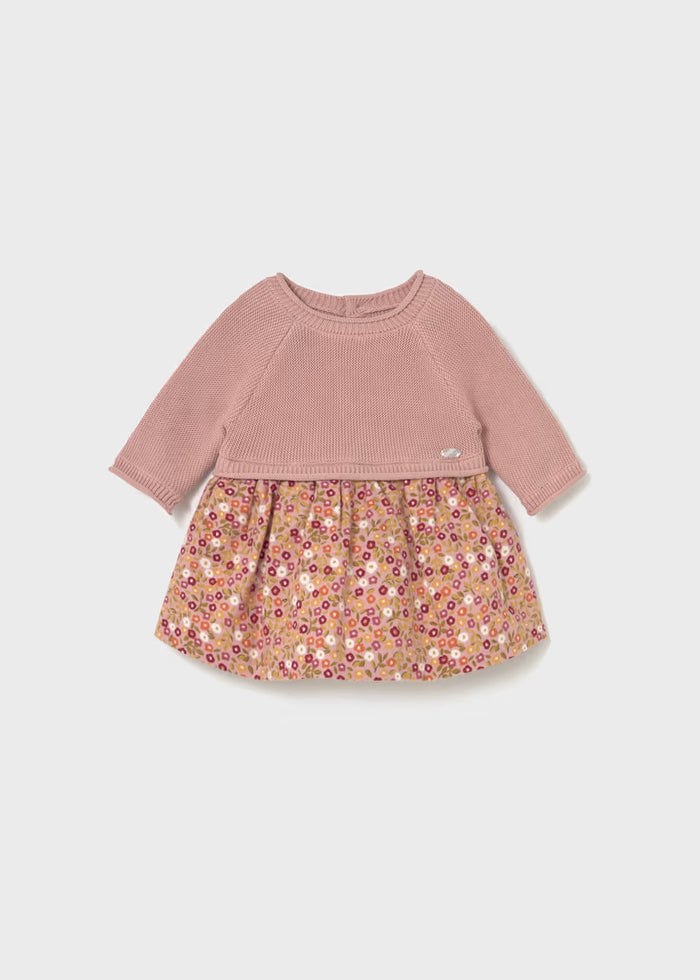 Vestido tricot y plana recién nacida