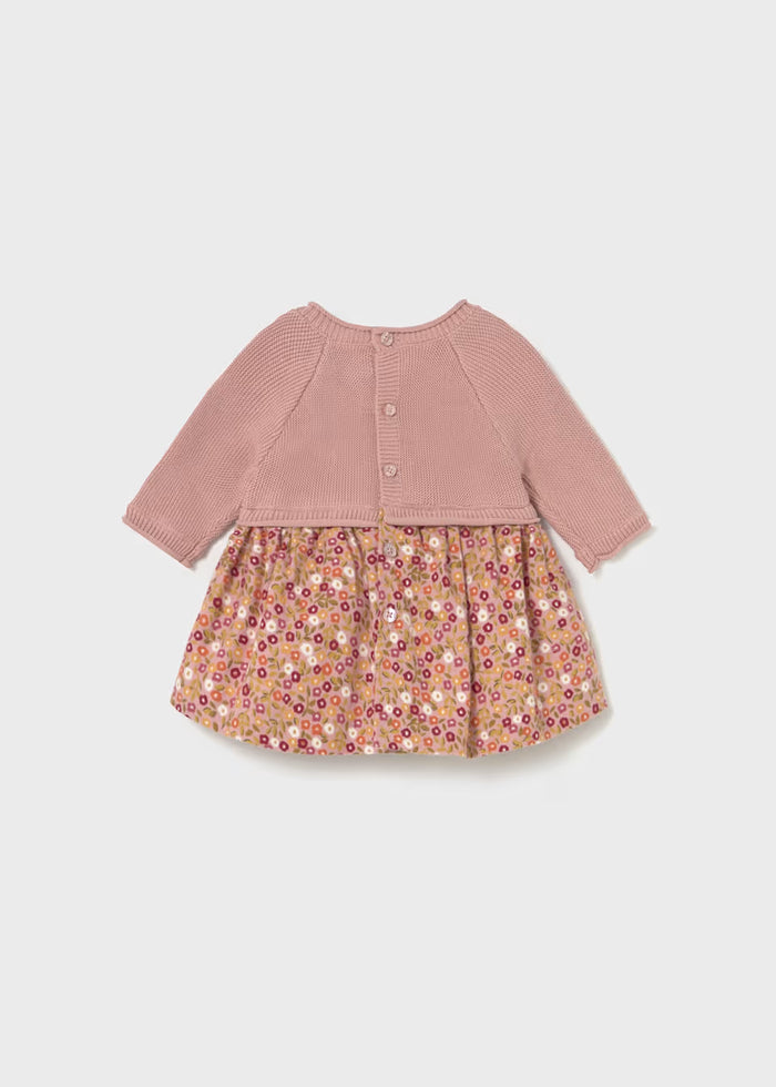 Vestido tricot y plana recién nacida